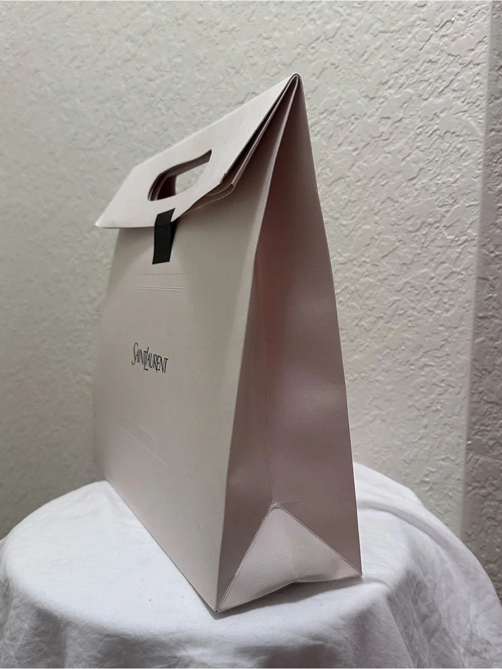 Saint Laurent Large White Luxury Shopping Gift Bag Authentic Boutique Packaging